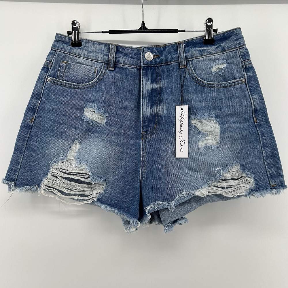 Highway Jeans Juniors 11 High Rise Distressed Denim Shorts Frayed Hem NWT